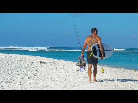 Solo Surfing and Fly Fishing Kiritimati Paradise Island  - 4K VLOG 196