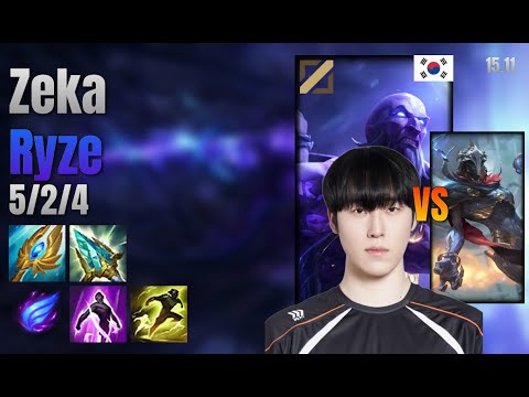 Zeka Mid Ryze vs Viktor lol KR solo rank Full Game 15.11 | 제카 라이즈 vs 빅토르