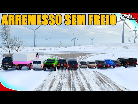 CARROS PESADOS NO ARREMESSO SEM FREIO: Quem Ganhou essa?? - Forza Horizon 4