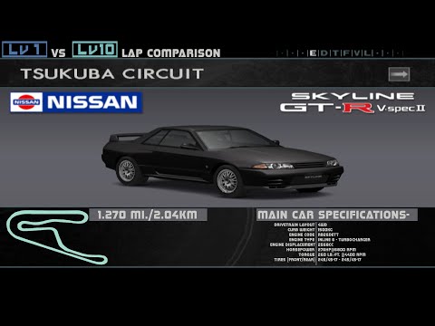 Enthusia Tsukuba Lv1 Vs Lv10- Nissan Skyline GT-R V-spec II (R32)