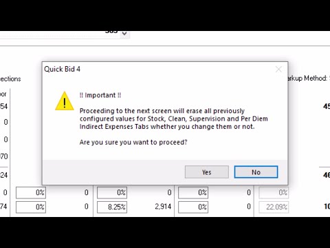 Quick Bid The Markups Tab Indirect Expenses Additional Markups