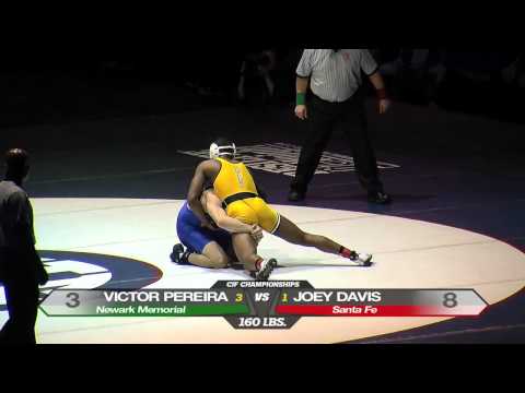 160 Joey Davis vs Victor Pereira - CIF State Championship 2012