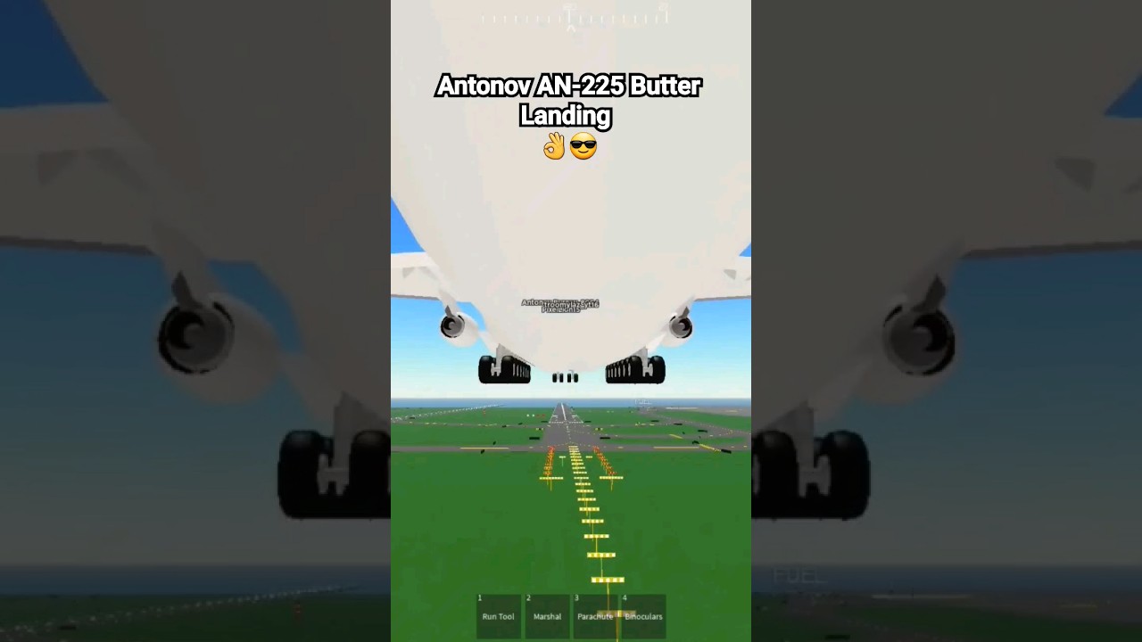 Antonov AN-225 Butter Landing 👌😎 #plane  #antonov225 #roblox #ptfs