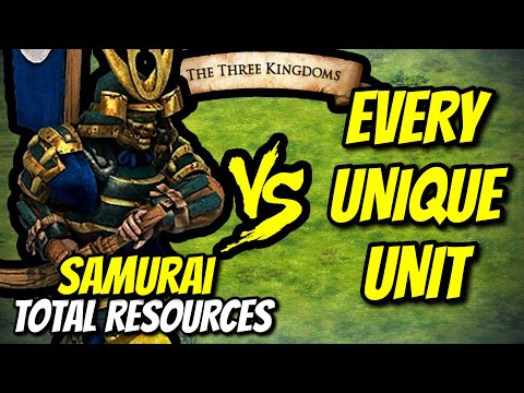 ELITE SAMURAI vs EVERY UNIQUE UNIT (Total Resources) | The Three Kingdoms | AoE2