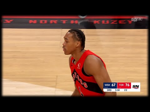 Scottie Barnes working on Porzingis - Raptors vs Wizards | March 26, 2023