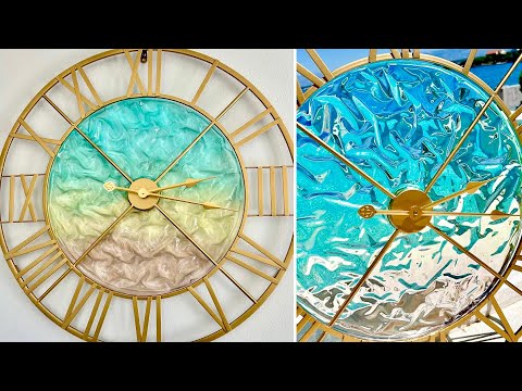 Amethyst Inspired Resin Clock