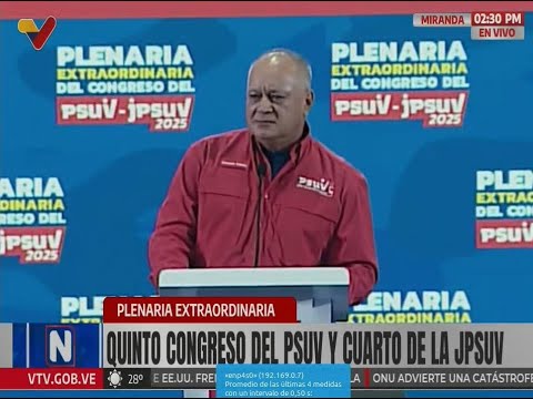 Diosdado Cabello en Quinto Congreso del PSUV y Cuarto Congreso de la JPSUV
