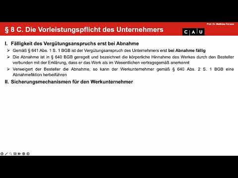 Schuldrecht BT – Folge 22 (Werkvertragsrecht: Pfandrecht, Gefahrtragung, Mitwirkungsobliegenheiten)
