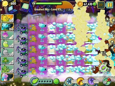 Plants vs Zombies 2 Greatest Hits Epic Hack - Level 93 - Snowpea & Kernel-pult