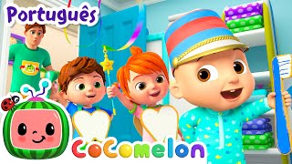 Aprende a Escovar os Dentes | CoComelon Brasil | Músicas Infantis e Desenhos Animados em Português
