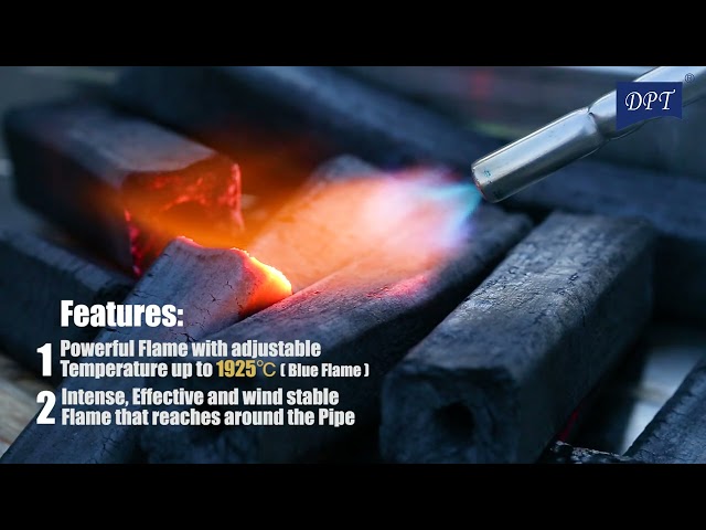 مشعل فحم وحطب بالغاز هندي 23 سم - إشعال سريع وفعال، لهب ثابت حتى مع الرياح، متين وآمن للاستخدام الخارجي،ضمان سنتان