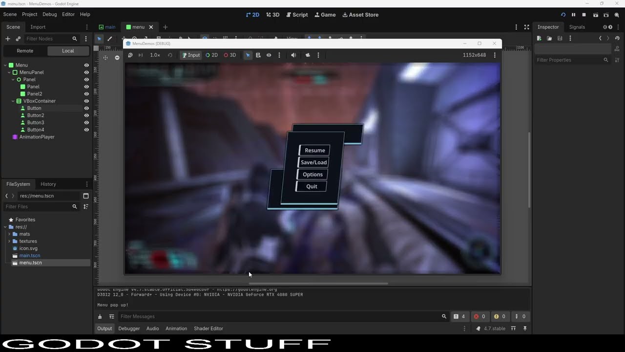 Godot is Good at Menus