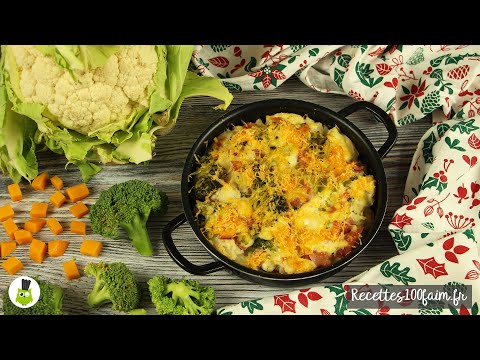 🥦 Gratin de chou-fleur, brocoli, bechamel & jambon