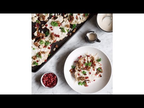 Cauliflower Steaks with Tahini Sauce