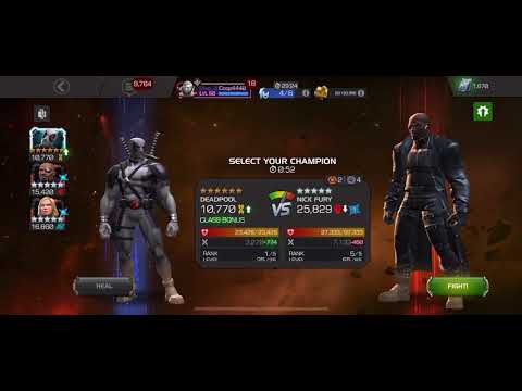 6* Deadpool XForce vs Stun Immune Nick Fury | Alliance Quest Map 6