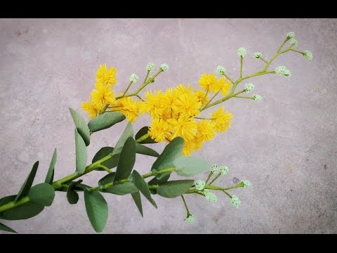 How To Make Acacia Podalyriifolia Flower From Crepe Paper  - Craft Tutorial