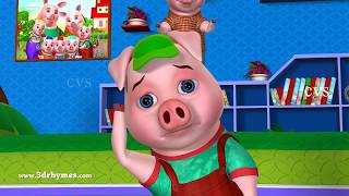 Five Little Piggies Jumping on the Bed - 3D Animat
