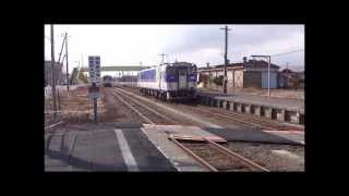 preview picture of video '日高本線 鵡川駅 JR Hokkaido  Mukawa sta.(2013-3-31)'