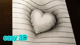 Как нарисовать простой 3D рисунок СЕРДЦЕ карандашом / Easy 3D Drawing Heart Как нарисовать простой 3D рисунок СЕРДЦЕ карандашом / Easy 3D Drawing Heart