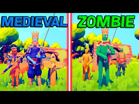 ZOMBIFIED TEAM vs MEGA MEDIEVAL TEAM - Totally Accurate Battle Simulator | TABS
