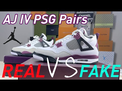 Air Jordan 4 PSG Paris Real Vs Fake Review W/Blacklight and weight comparisons.