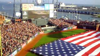 2012 NLCS Game 6 - National Anthem with Flyover - Performed By The Kingston Trio