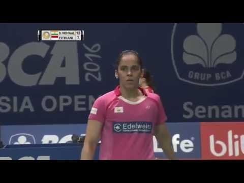 BCA Indonesia Open 2016 | Badminton R16 M5-WS | Saina Nehwal vs Fitriani Fitriani