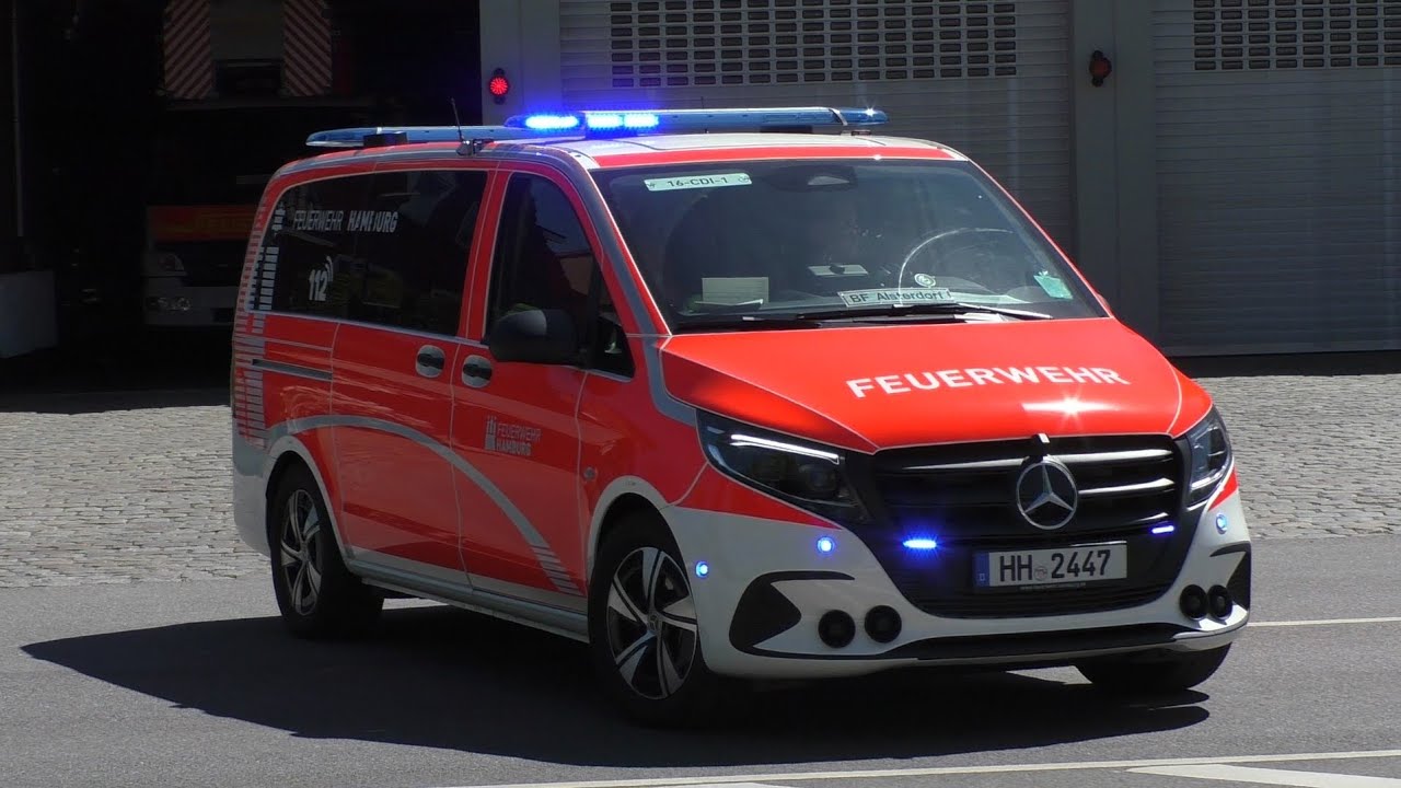 [Hamburgs erster Vito ELW!] Einsatzfahrt nagelneuer C-Dienst Feuerwehr Hamburg Alsterdorf F16