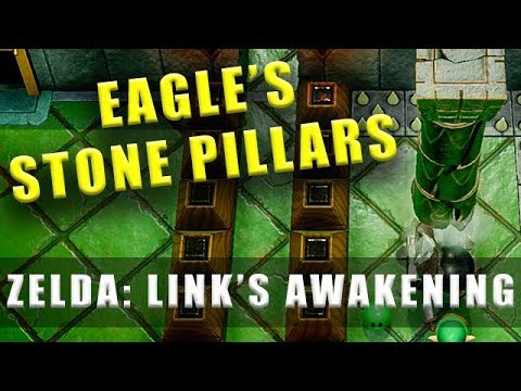 The Legend of Zelda Link's Awakening Switch Eagle's Tower stone pillars with the ball