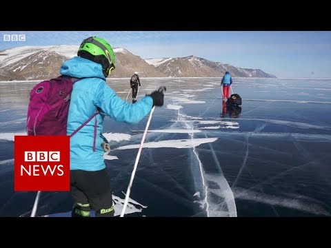 Skating Lake Baikal, the world's deepest lake - BBC News