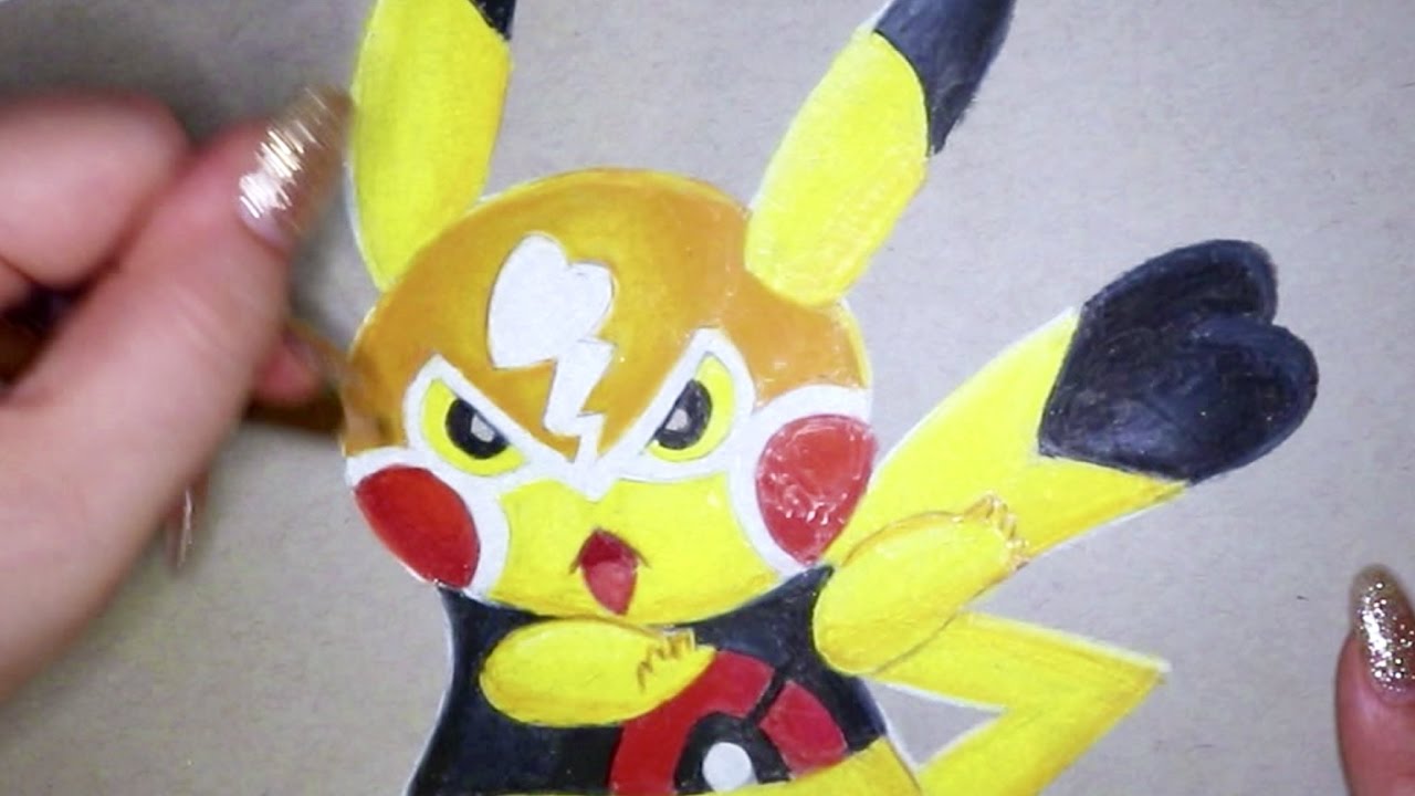 Pikachu Libre - Prismacolour On Toned GREY Paper!