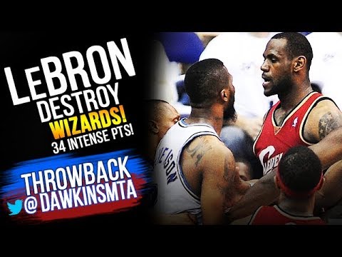 LeBron James DESTROYS Wizards in a Hostile DC Arena | 2008 ECR1 Game 4 - 34-12-7 For Bron!