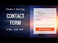 Create Working Contact Form Using HTML, CSS, PHP | Contact Form Design Create Working Contact Form Using HTML, CSS, PHP | Contact Form Design