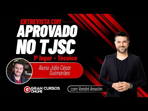 Interview with approved: 1st place in TJSC - Technician - With Vandré Amorim and student Júlio Cé...