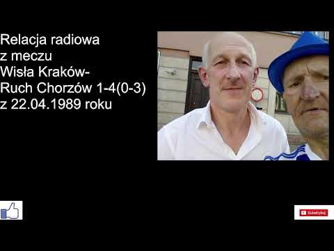 Wisła Kraków - Ruch Chorzów 1-4 (0-3) Runda wiosenna sezonu 1988/89  22.04.1989