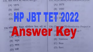 👉HP JBT TET 2022 || Answer Key || 24 July 2022