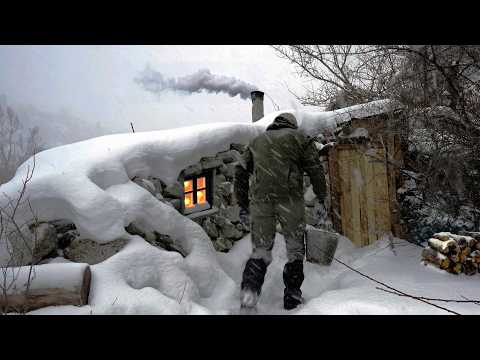Restoring a Ruined Stone Cabin | Weatherproof Shelter | Start to Finish. SOLO