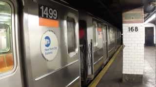 preview picture of video 'MTA NYCT Subway Kawasaki R62 #1500 on the (1) departing 168th Street'