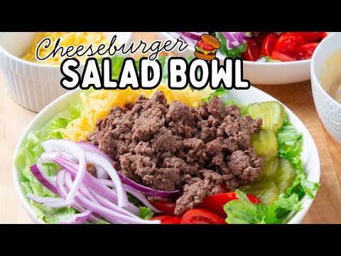 🍔🥗 CHEESEBURGER SALAD BOWL RECIPE | How to Make a Burger Bowl