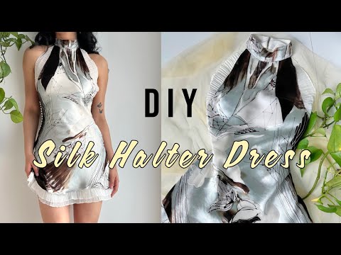 DIY Neckholderkleid aus Seide/Muster erhältlich