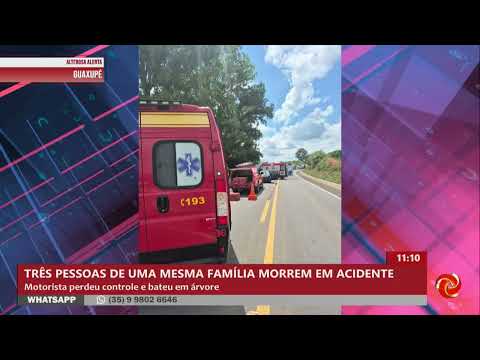 Uma família morreu em acidente na MG-146 em Guaxupé