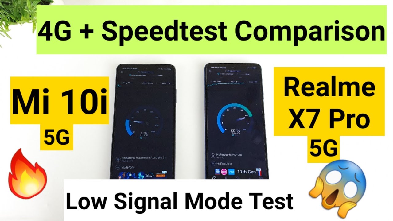 Realme x7 pro vs mi 10i 4g data speedtest comparison low signal mode