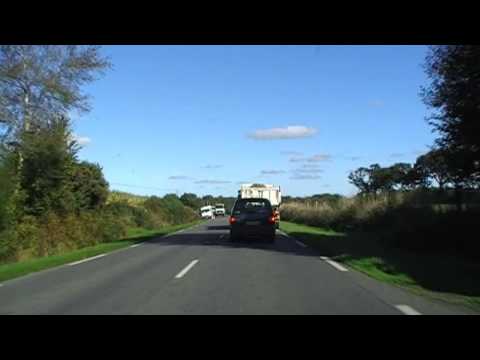 Driving On The D9 Between 22200 Guingamp & 22200 Le Merzer, Brittany, France 12th October 2009