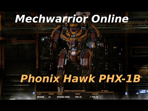 Mechwarrior Online Phoenix Hawk PHX-1B with dual ER-PPC