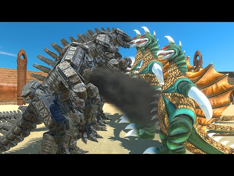 MechaGodzilla 2021 vs Gigan Battle At Arena - Animal Revolt Battle Simulator