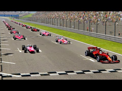 Ferrari F1 2019 vs Ferrari F1 Cars - Suzuka EPIC BATTLE