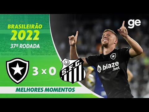 Gols e lances de Botafogo x Santos