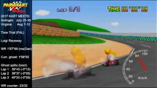 MK64 - World Record on Luigi Raceway - 1'57"98 (NTSC: 1'38"12) by Matthias Rustemeyer
