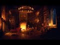 Ancient Library Room Relaxing Thunder Rain Sounds Crackling Fireplace For Sleeping For Study