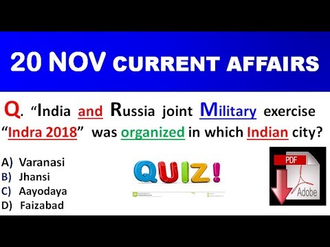 20 November 2018 Current Affairs | Daily Current Affairs| imp Questions  in Hindi | Current Gk